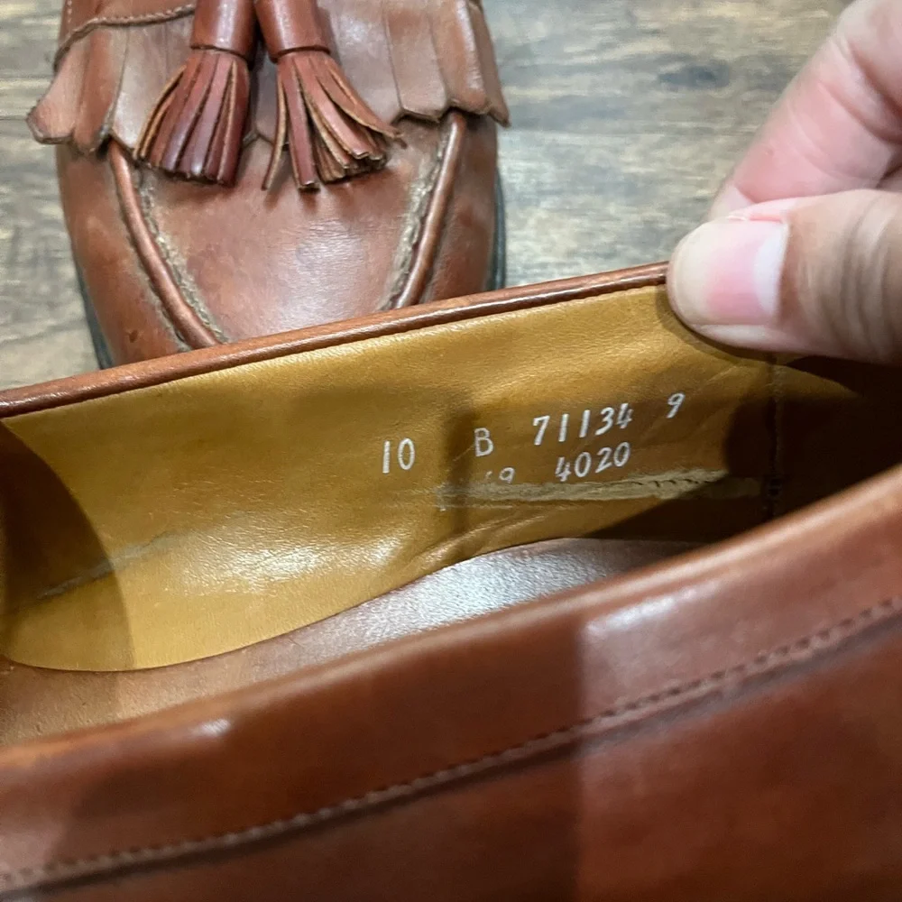 Allen Edmonds Tan‎ Leather Newport Tassel Loafers Sz. 10